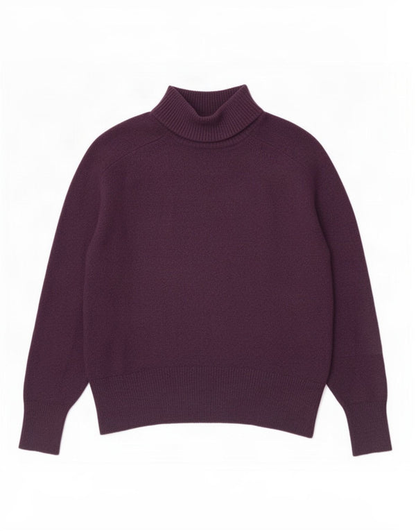 Maglione maglione a collo alto da donna John Lewis UK 14 grande cotone viola