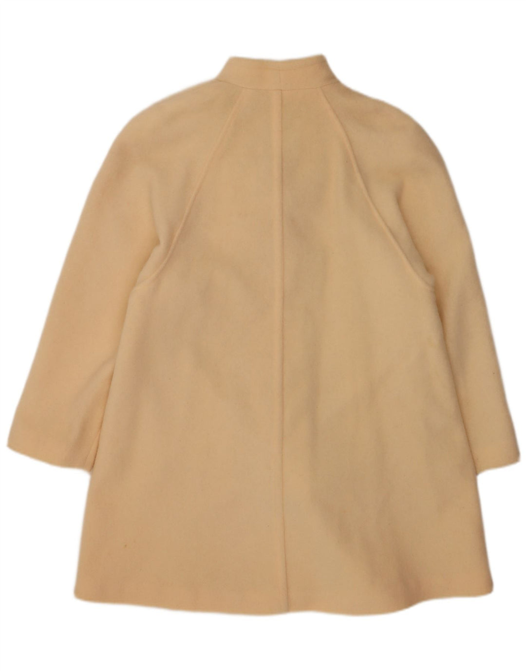 Soprabito vintage da donna UK 14 grande lana vergine beige