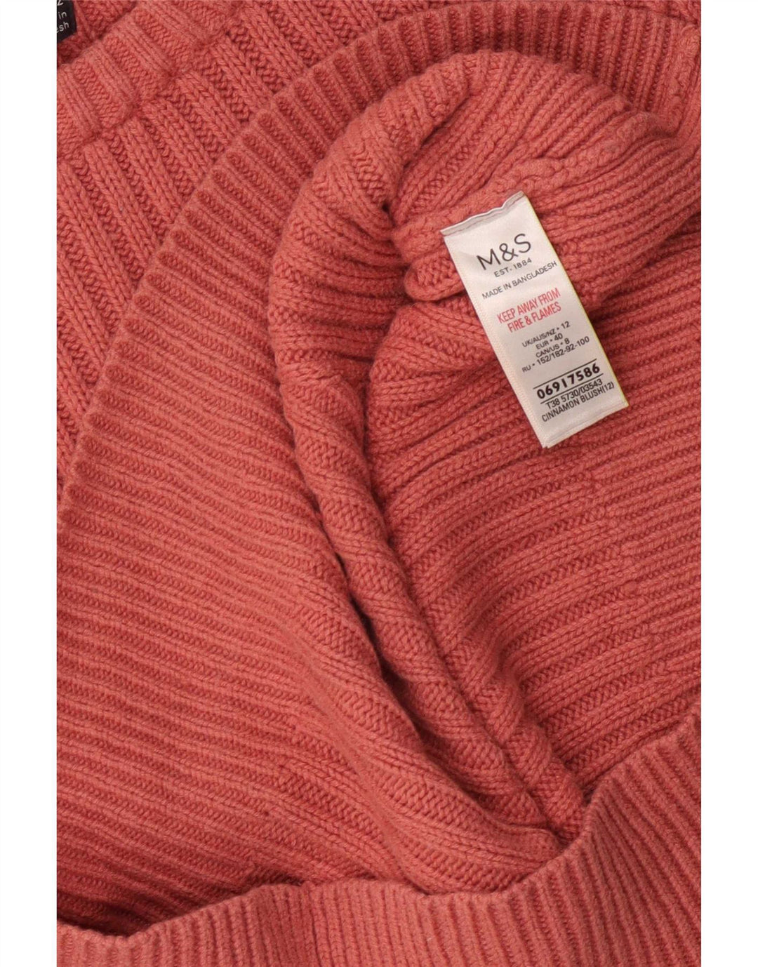 Maglione maglione con scollo a barca da donna Marks & Spencer UK 12 Rosa medio