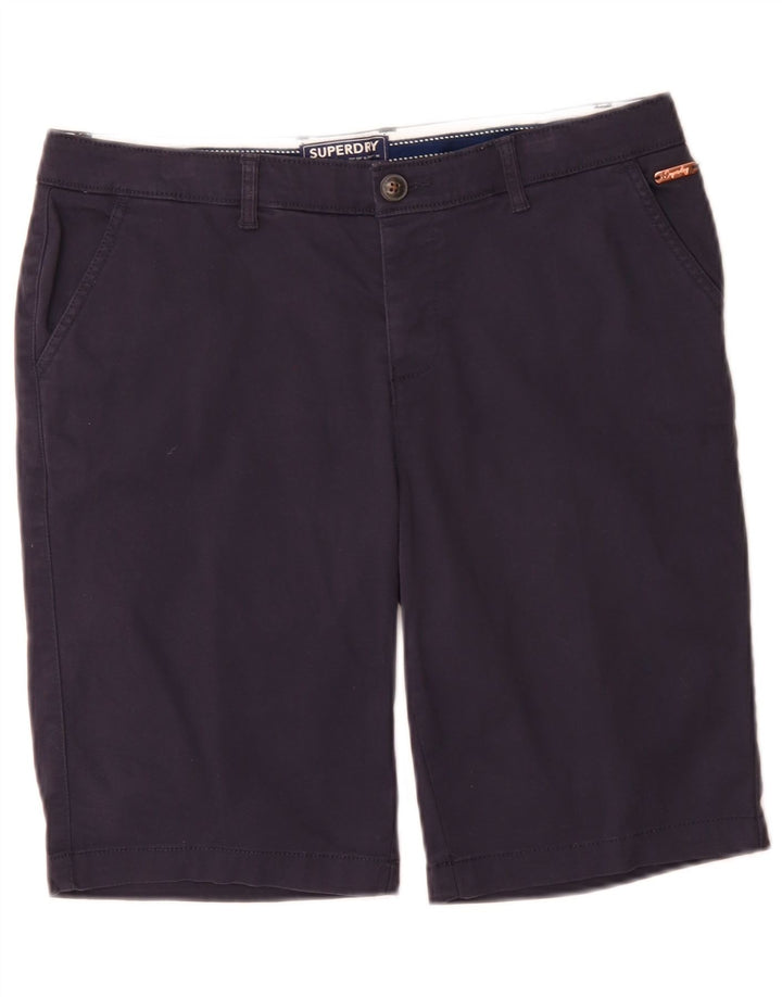 Pantaloncini chino regolari da donna Superdry UK 12 medi W32 cotone blu navy