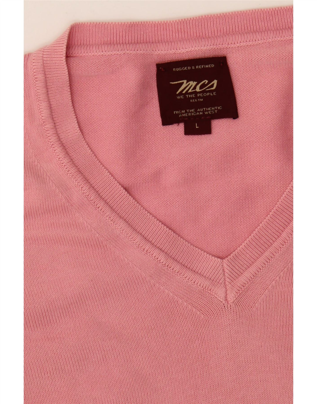 MARLBORO CLASSICS Mens V-Neck Jumper Sweater Large Pink Vintage Marlboro Classics and Second-Hand Marlboro Classics from Messina Hembry 
