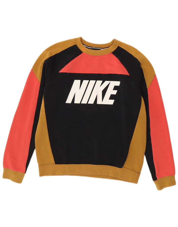 Felpa con grafica Nike da donna, maglione UK 10, piccolo, multicolore, color block