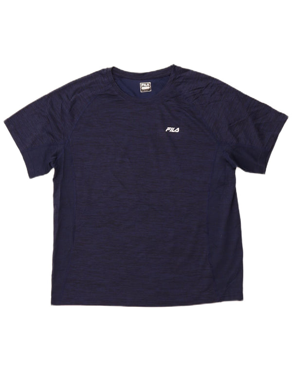 T-shirt da uomo FILA Top medio in poliestere chiazzato blu navy