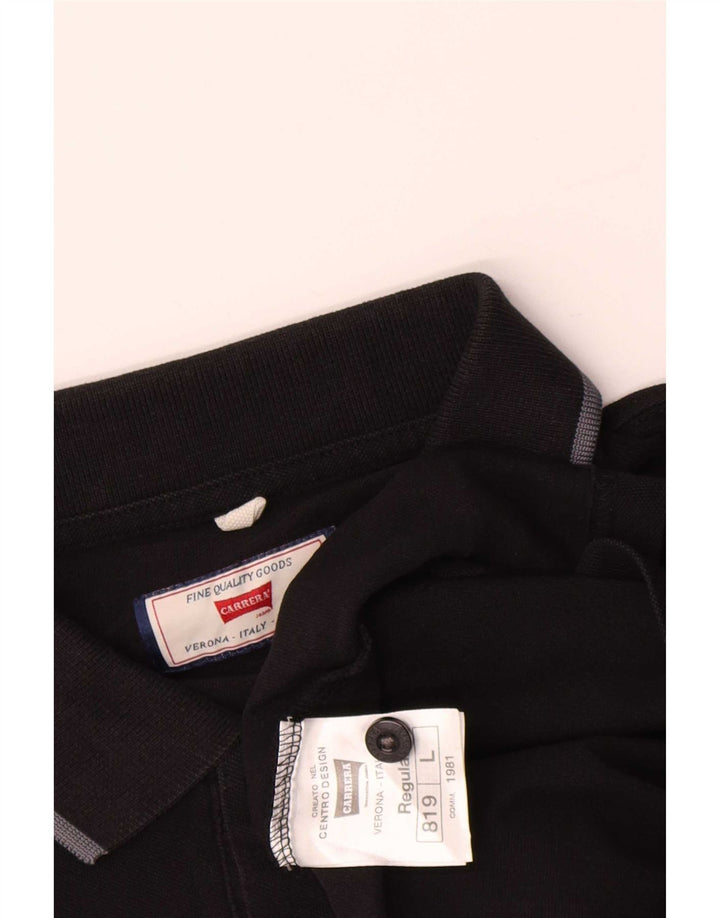 Carrera Polo da uomo vestibilità regolare large nera in cotone
