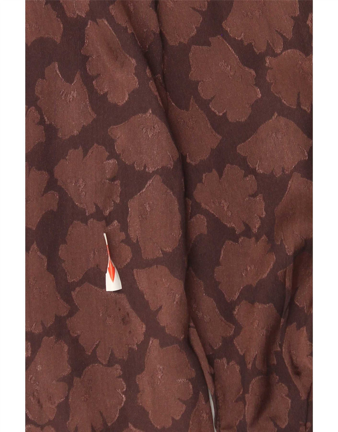 Camicetta vintage da donna con motivo astratto UK 12 Marrone medio