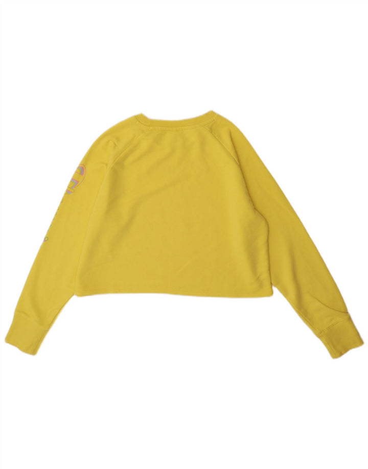 Felpa con grafica corta Champion da donna UK 14 giallo medio