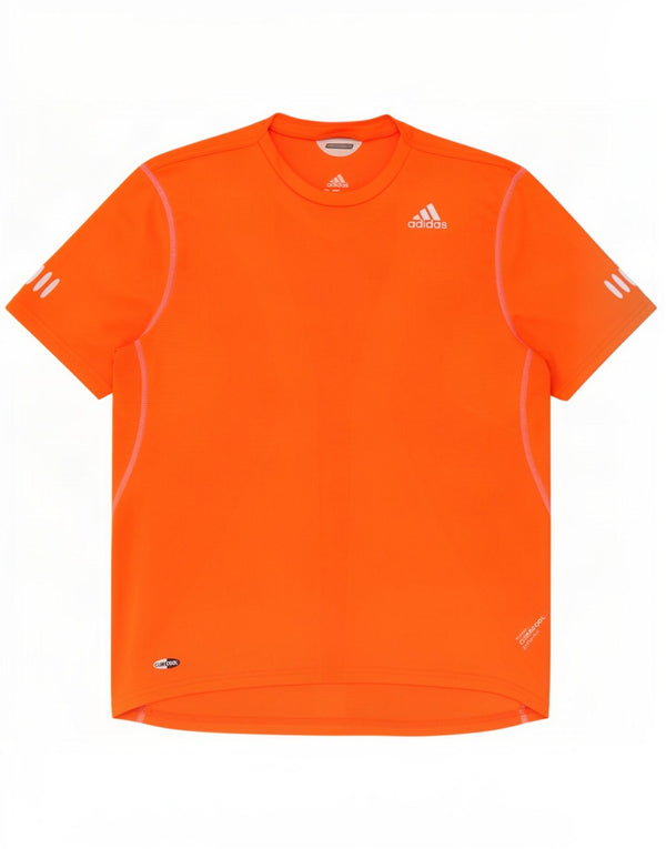 Adidas Mens Climacool T-Shirt Top Medium Orange Polyester