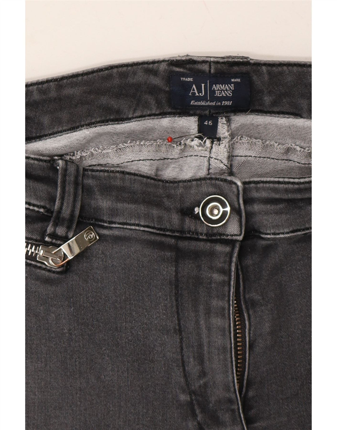 ARMANI Womens Slim Jeans IT 46 Large W34 L30 Grey Vintage Armani and Second-Hand Armani from Messina Hembry 