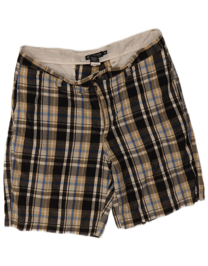 Pantaloncini chino da uomo Chaps W36 grande cotone scozzese multicolore