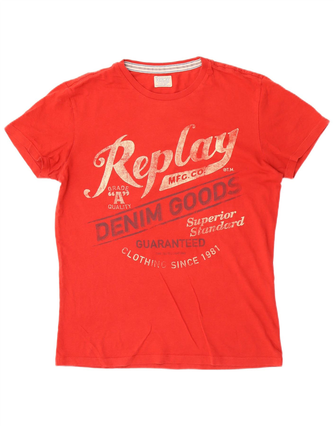 T-shirt grafica da uomo Replay Top rosso medio