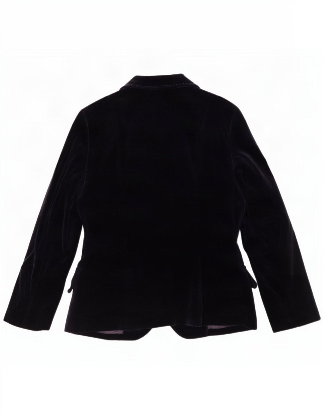 Giacca blazer in velluto a 2 bottoni vintage da donna UK 12 cotone viola medio