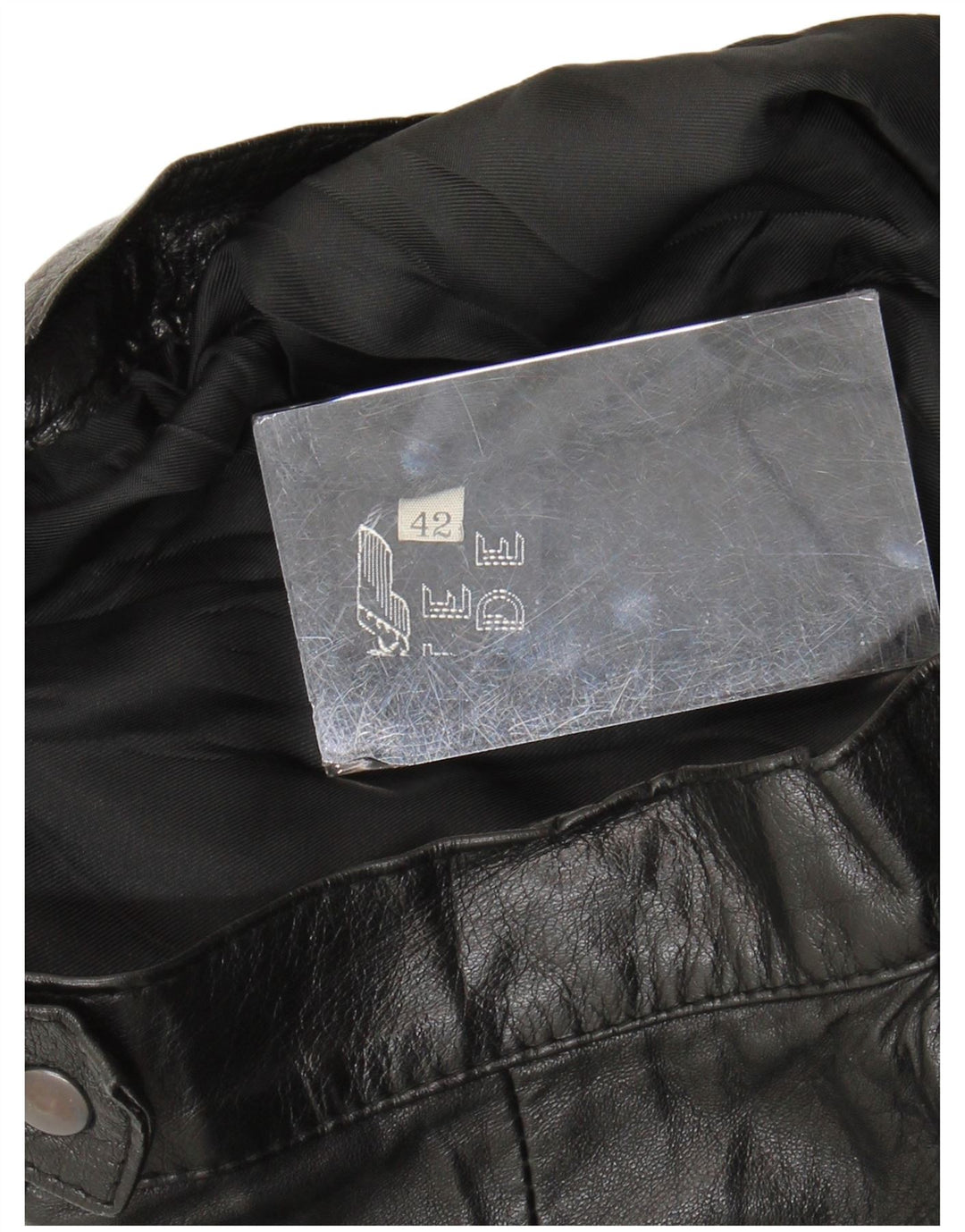 Gonna in pelle a vita alta da donna vintage IT 42 media W24 nera