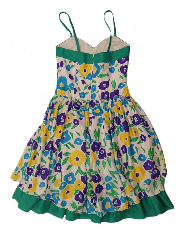 VERA MONT Abito da donna senza maniche a trapezio UK 8 Piccolo floreale bianco