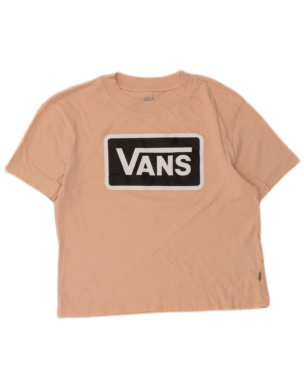 T-shirt grafica corta da donna Vans UK 10 piccola in cotone rosa