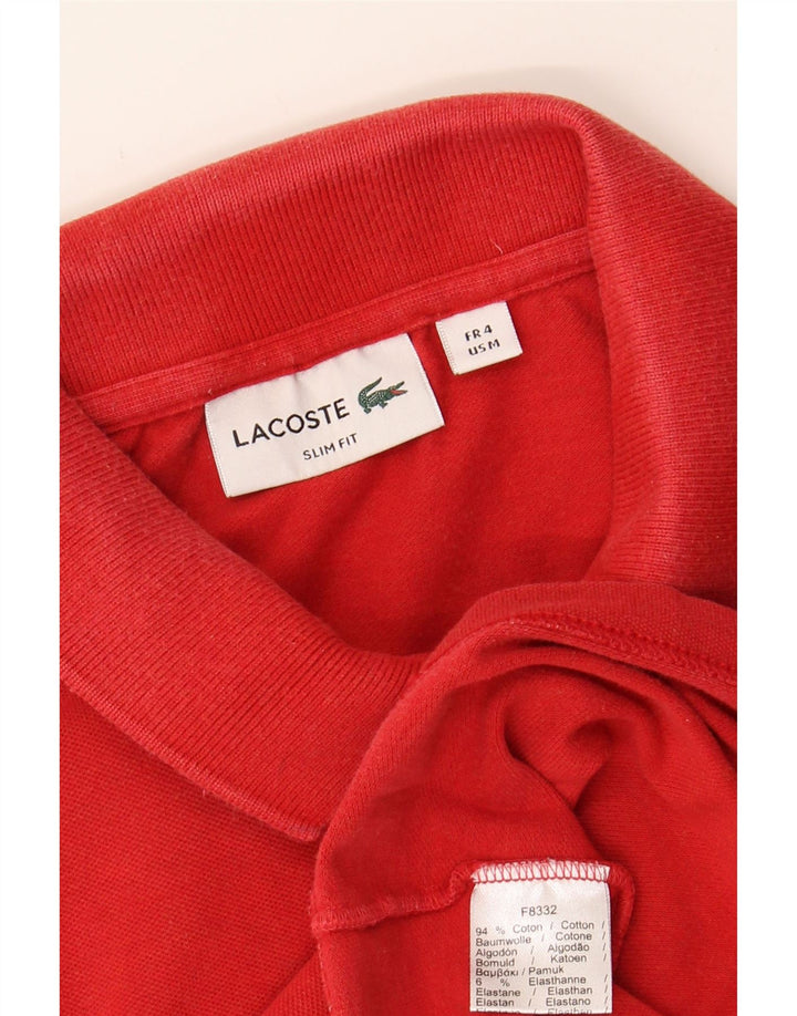 LACOSTE Mens Slim Fit Polo Shirt Size 4 Medium Red Cotton Vintage Lacoste and Second-Hand Lacoste from Messina Hembry 