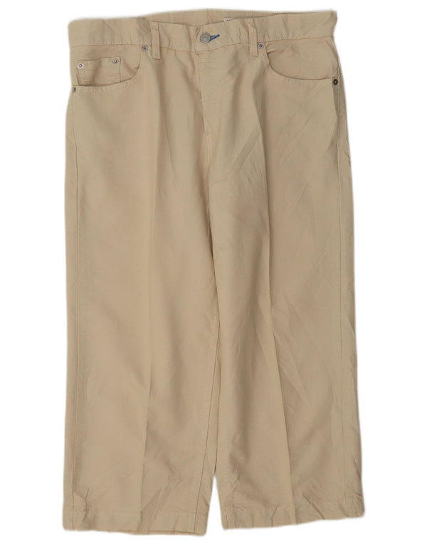 Pantaloni Capri a vita alta 577 da donna Levi's US 12 Large W34 L22 Beige