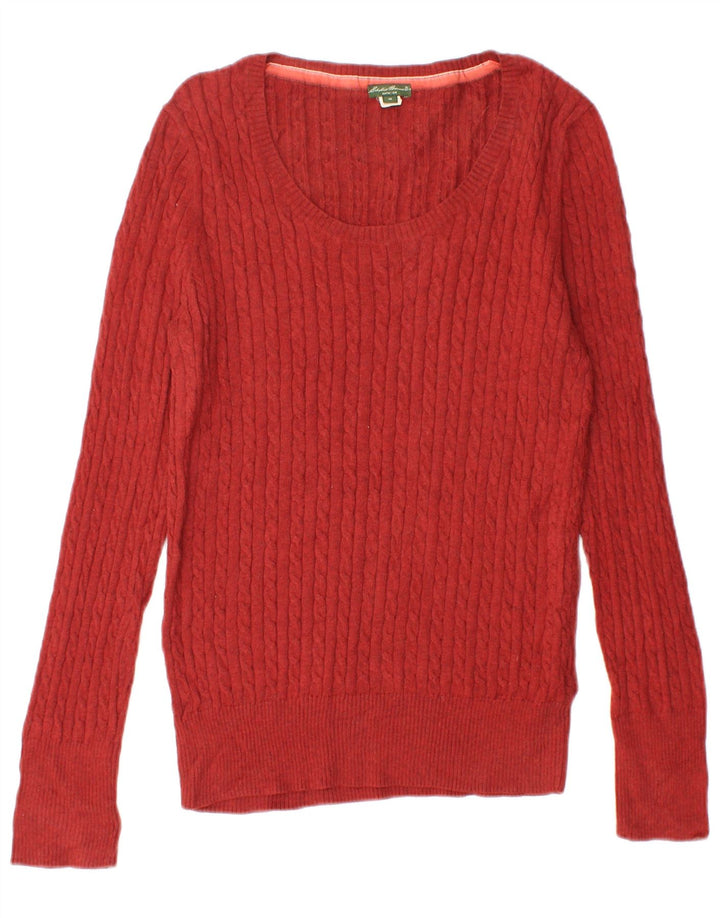 EDDIE BAUER Maglione da donna con scollo a barca Seattle UK 12 Rosso medio