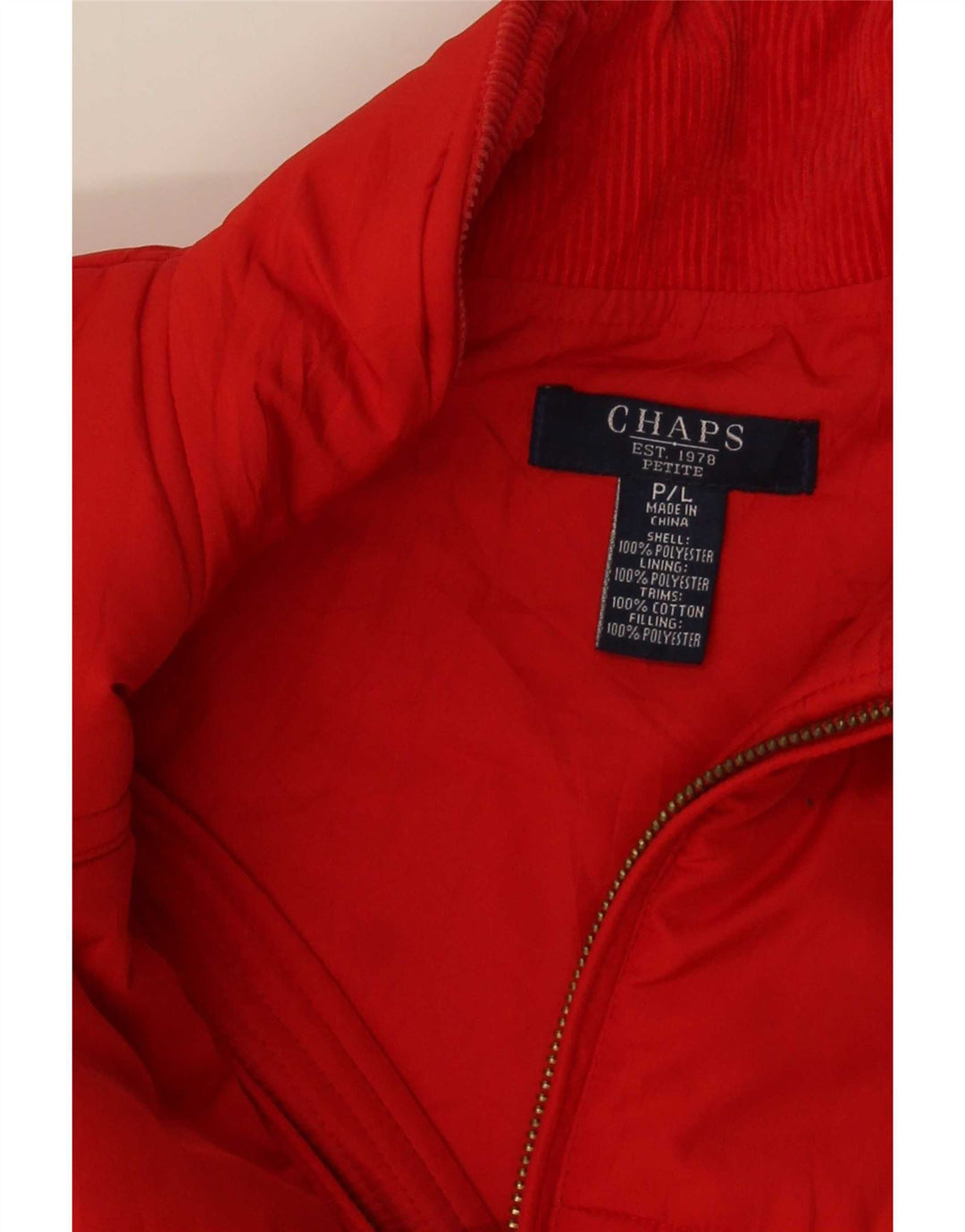 Gilet imbottito da donna Chaps UK 16 grande rosso poliestere