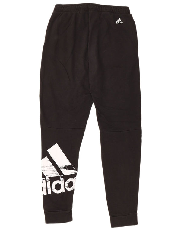 Pantaloni da tuta con grafica Adidas da ragazzo, pantaloni da jogging, 13-14 anni, cotone nero