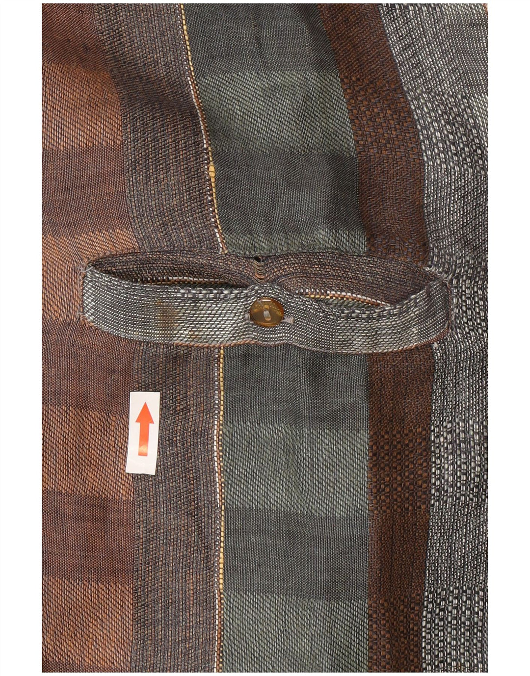 Camicia pullover a maniche corte da uomo vintage XL in lino a quadri multicolore