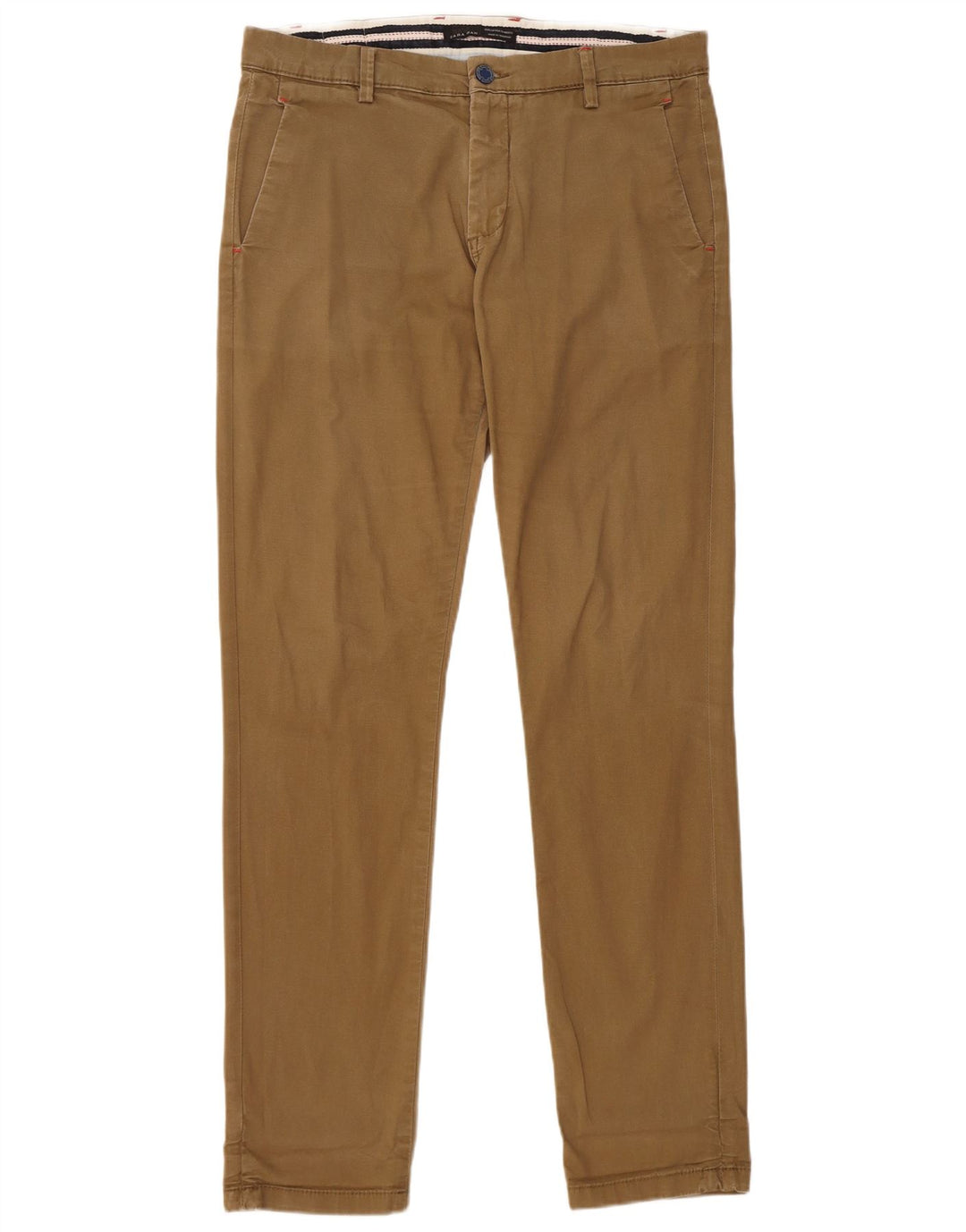 Pantaloni chino slim da uomo Zara EU 40 medi W31 L33 Marrone
