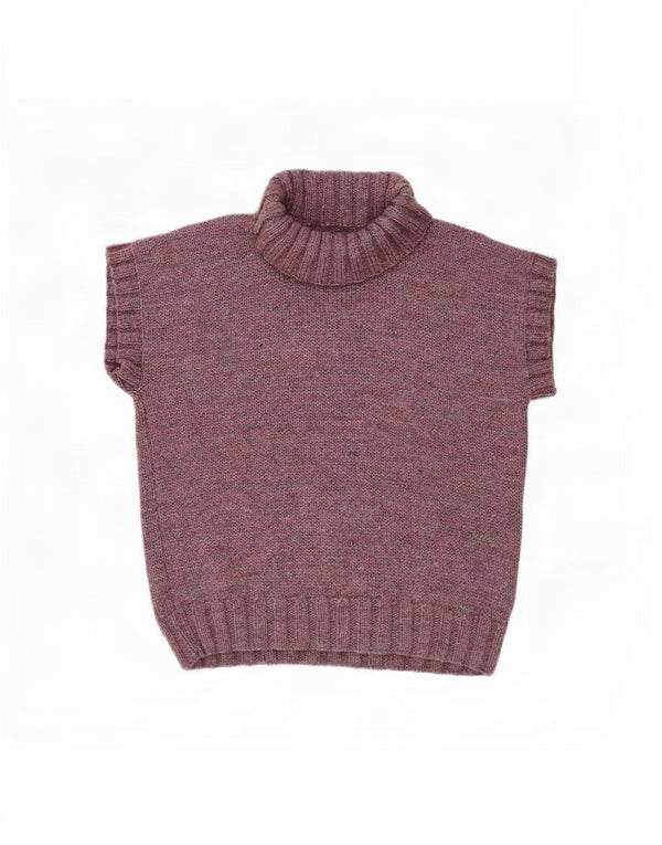 Canotta vintage da donna con collo alto e canotta UK 14 grande viola