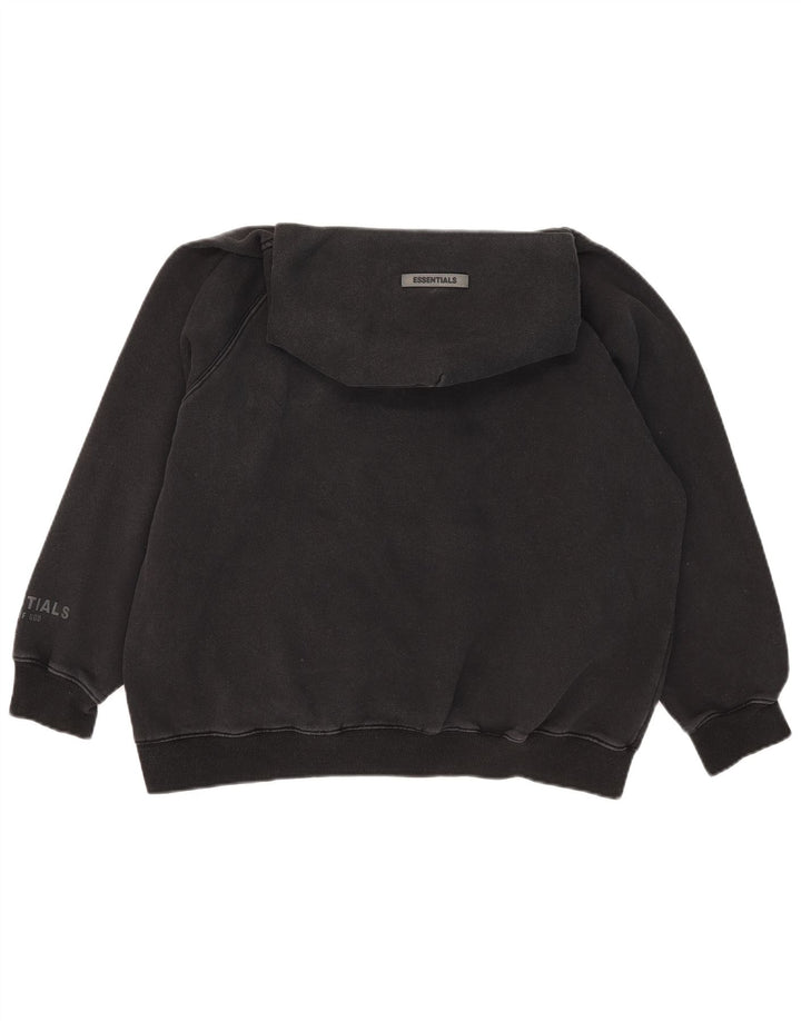 Felpa con cappuccio oversize grafica da donna Essentials UK 14 grande cotone nero