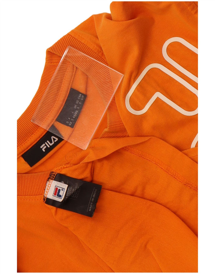 T-shirt grafica da uomo Fila Top Small in cotone arancione