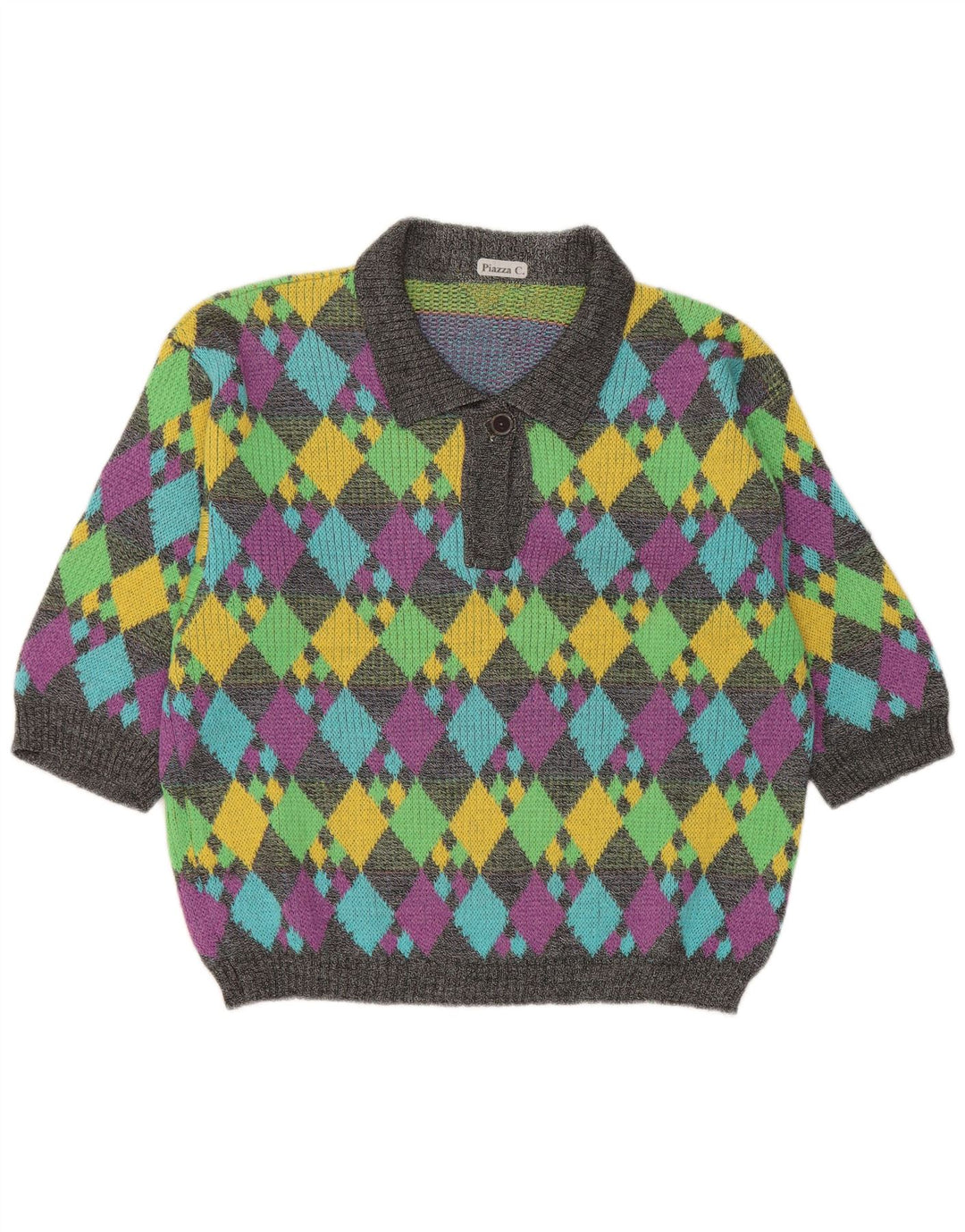 Maglione maglione collo alto da donna Piazza UK 14 medio multicolore