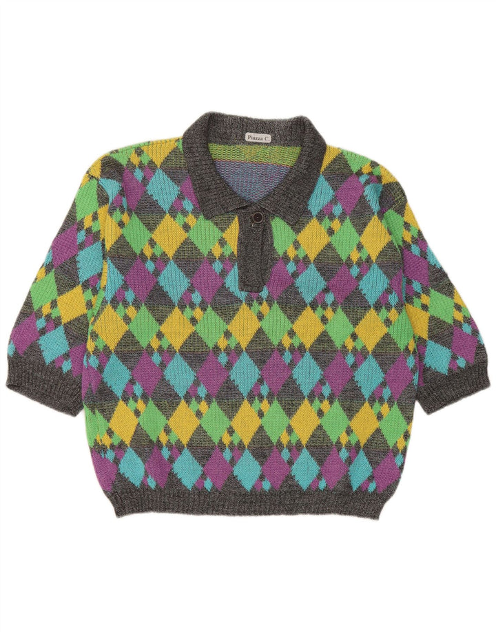Maglione maglione collo alto da donna Piazza UK 14 medio multicolore