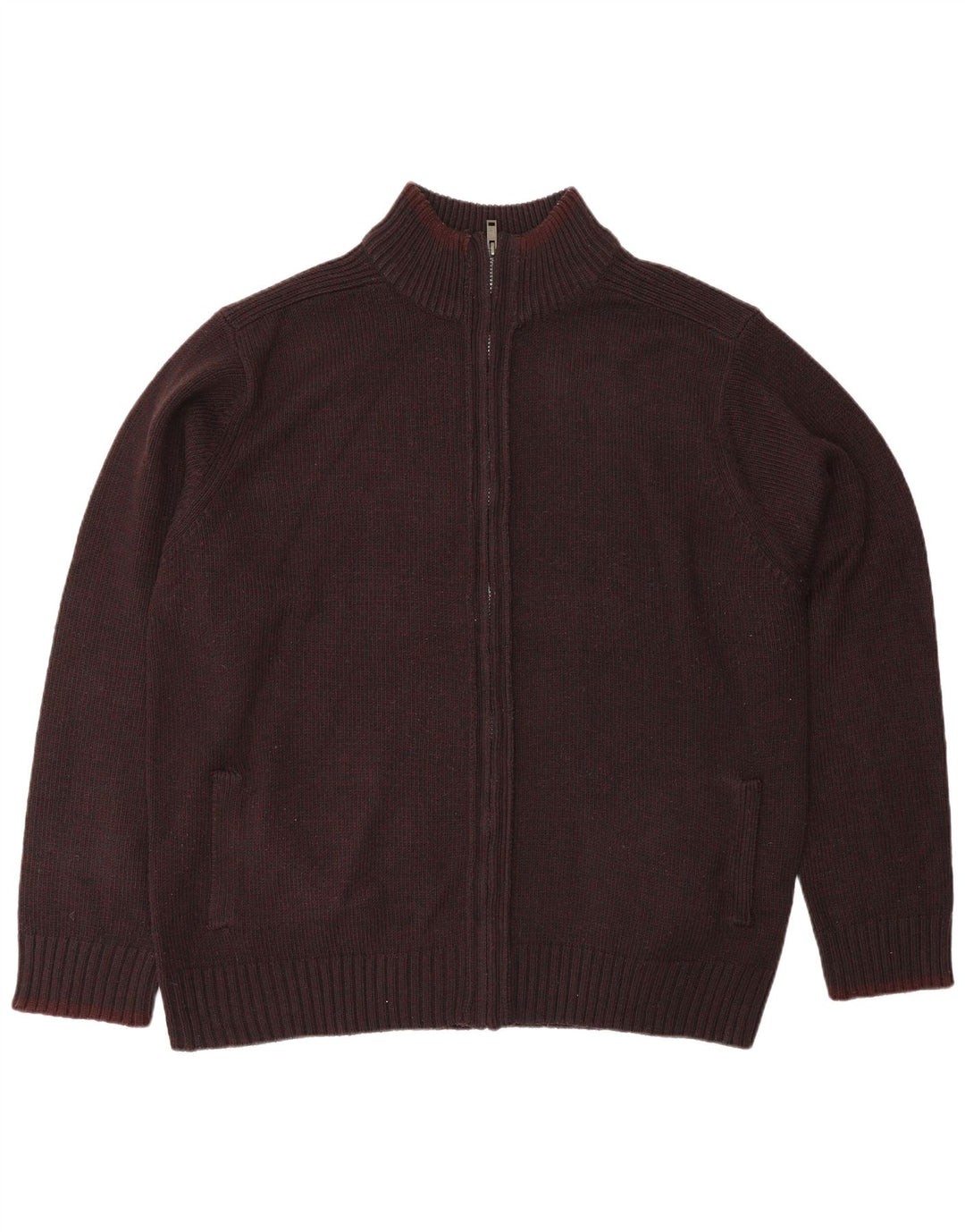 Maglione cardigan vestibilità regolare da uomo Marks & Spencer 2XL bordeaux poliacrilico