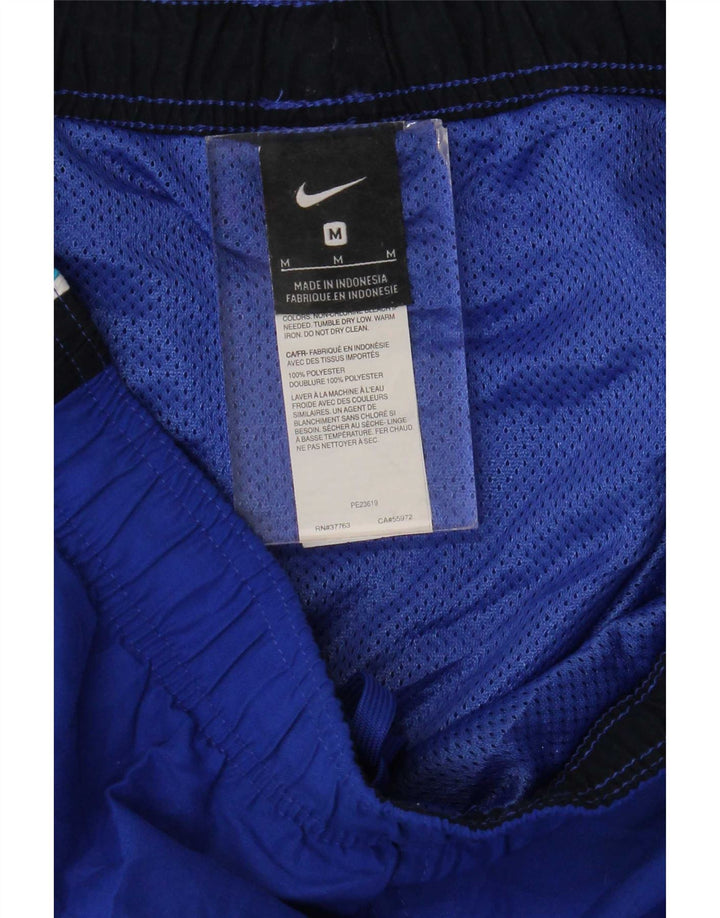 Pantaloncini sportivi Nike da uomo in poliestere color block blu medio