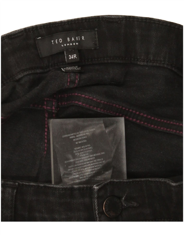 Jeans slim da uomo Ted Baker W34 L30 poliestere nero