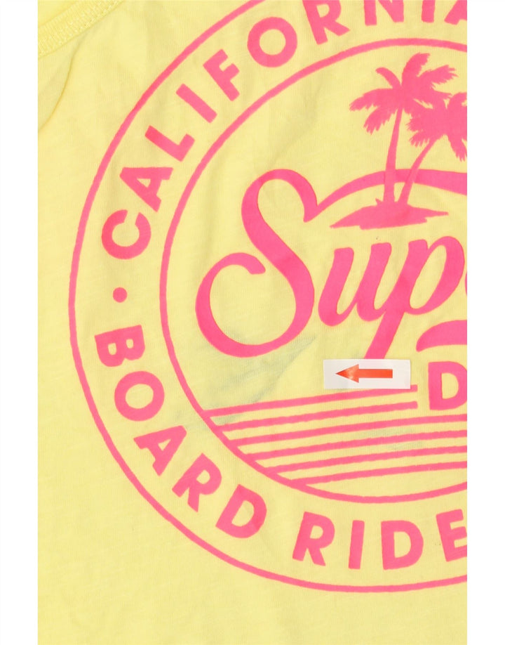 Canottiera grafica da donna Superdry UK 12 cotone giallo medio