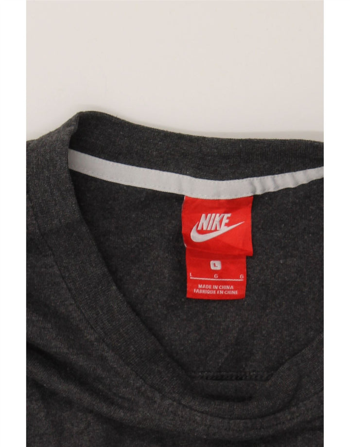 NIKE Womens T-Shirt Top UK 16 Large Grey Cotton Vintage Nike and Second-Hand Nike from Messina Hembry 