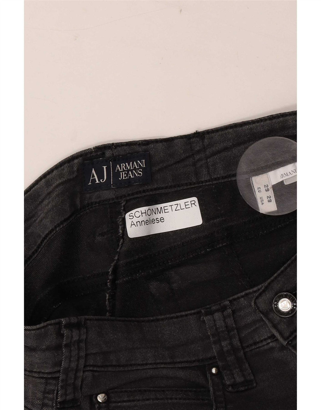 Jeans slim da donna Armani W29 L29 neri
