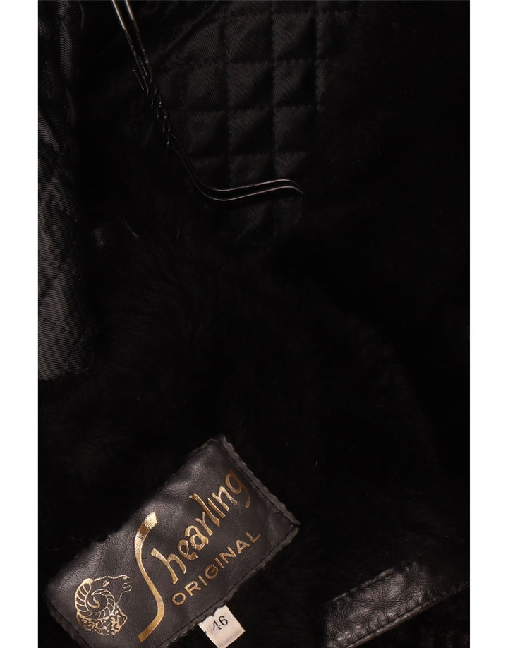 Vintage Womens Oversized Coat IT 46 Large Black Colourblock
