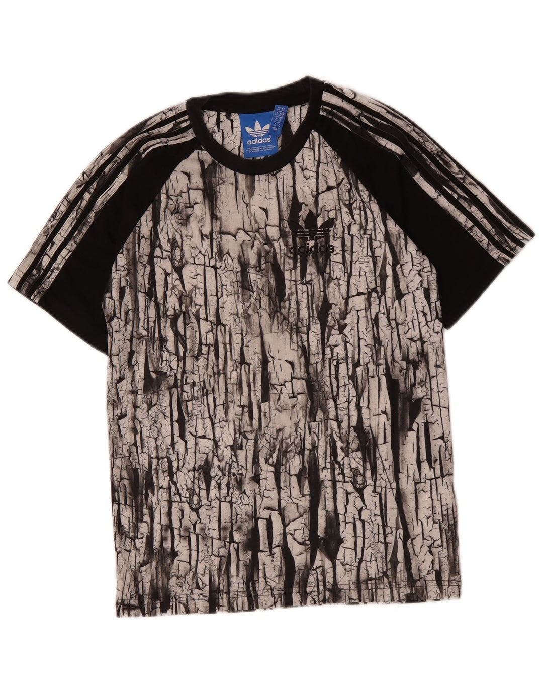 T-shirt grafica da uomo con motivo astratto ADIDAS Top XS poliestere nero