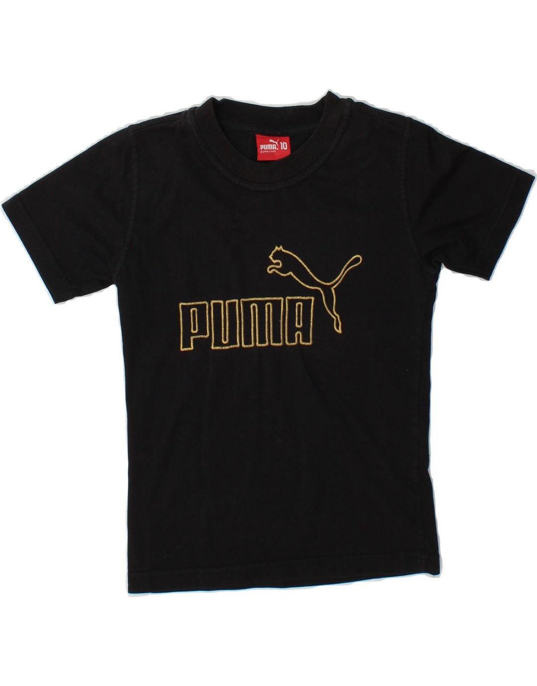 PUMA Boys Graphic T-Shirt Top 9-10 Years Black Cotton Vintage Puma and Second-Hand Puma from Messina Hembry 