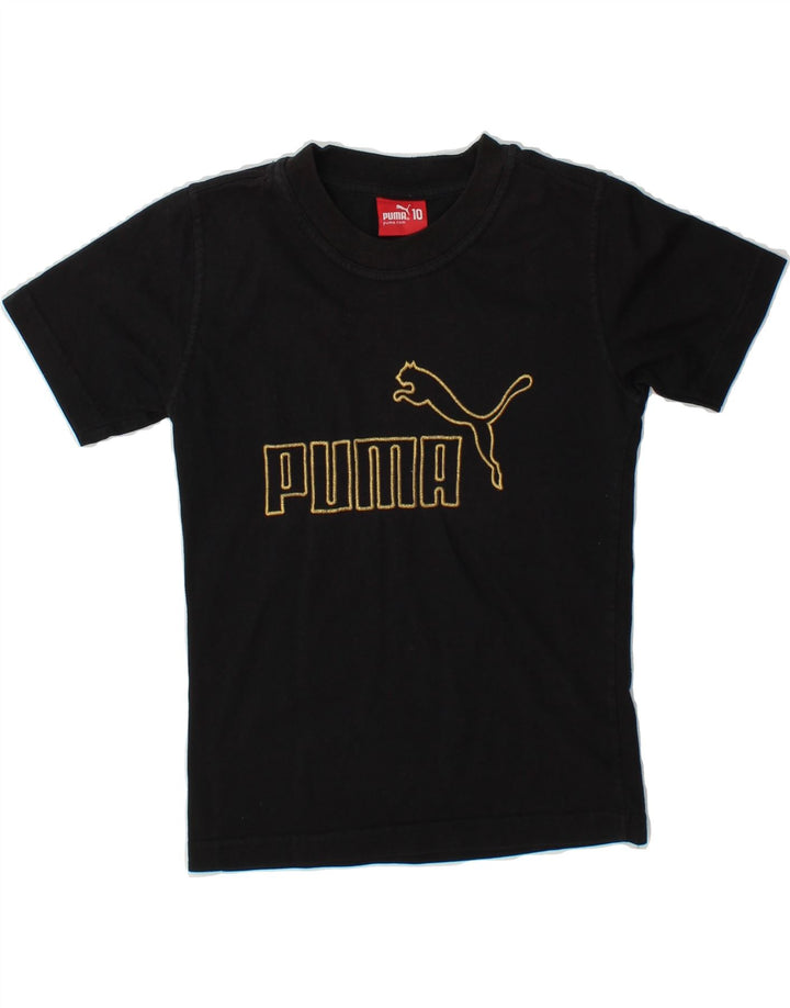 PUMA Boys Graphic T-Shirt Top 9-10 Years Black Cotton Vintage Puma and Second-Hand Puma from Messina Hembry 