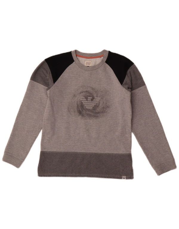 Felpa grafica per ragazze Armani Junior 11-12 anni Colorblock grigio