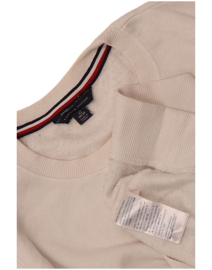 Felpa da uomo Tommy Hilfiger maglione XS cotone bianco