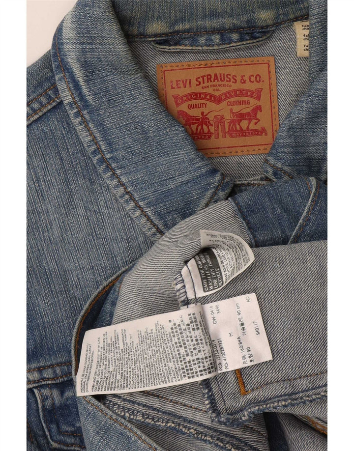Giacca di Jeans da Donna Levi's UK 12 Blu Medio Cotone