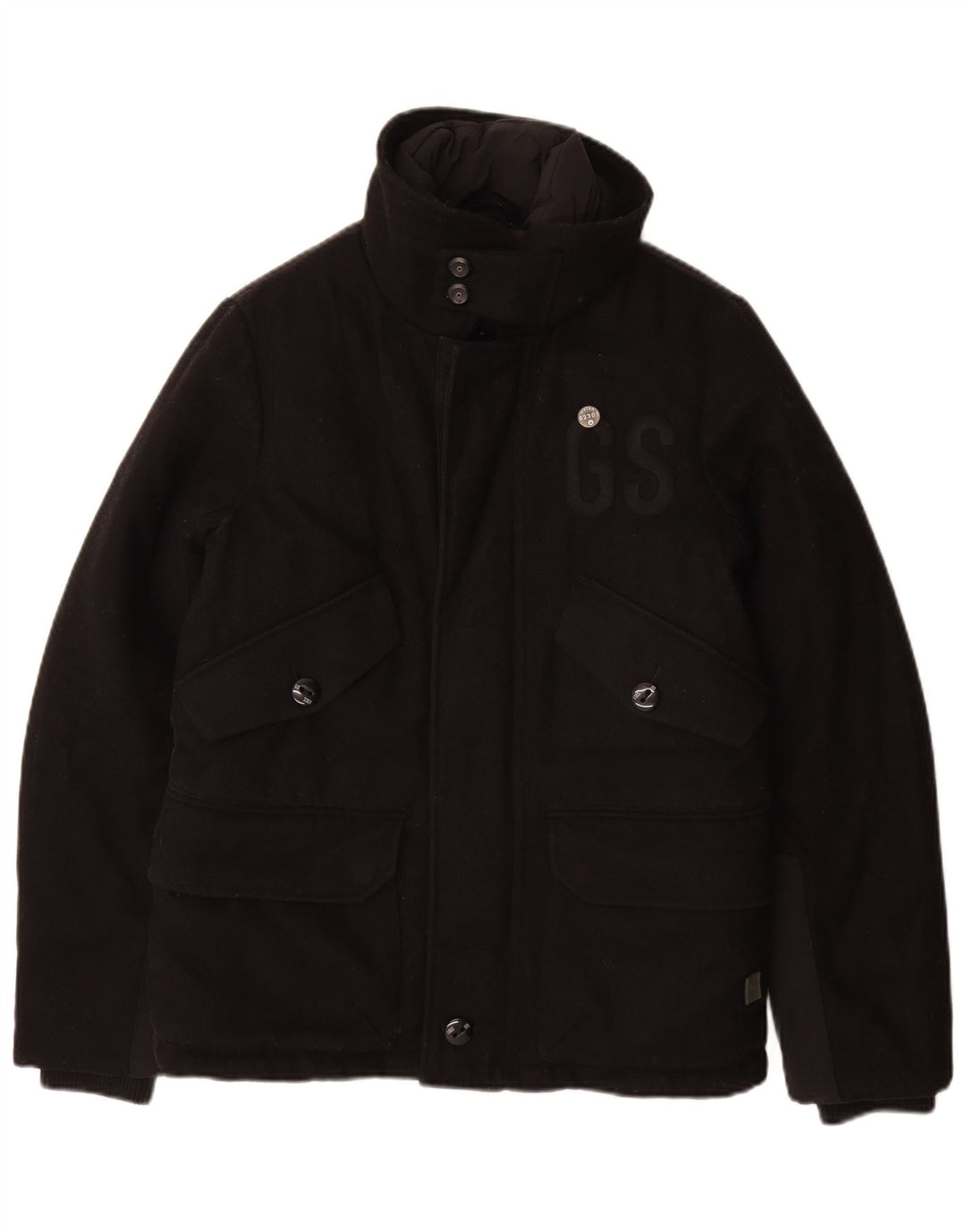 Giacca imbottita grafica da uomo G-Star UK 36 piccola lana nera