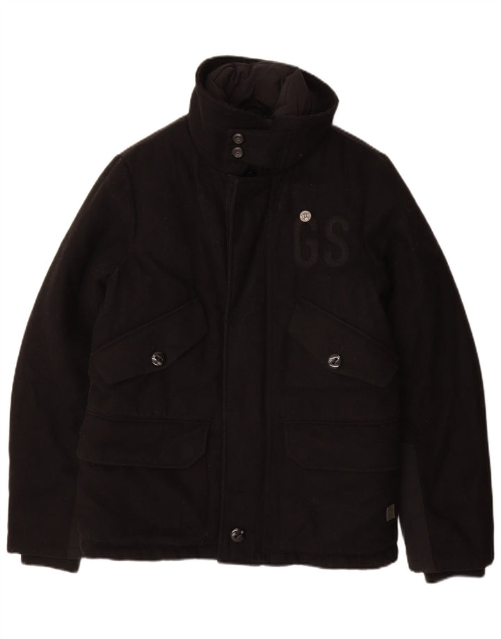 Giacca imbottita grafica da uomo G-Star UK 36 piccola lana nera