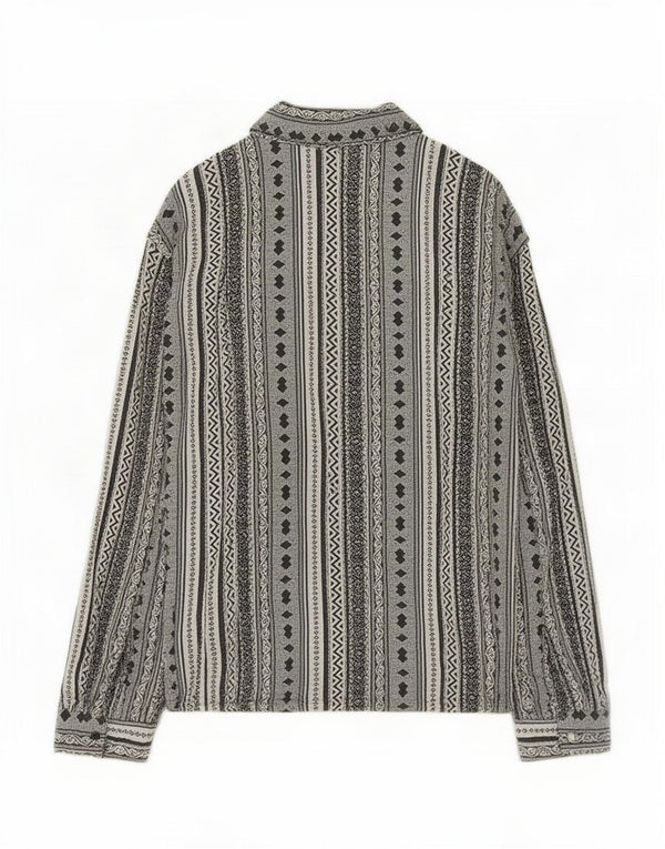 Camicia Vintage da Uomo in Viscosa Rigata Grande Grigia