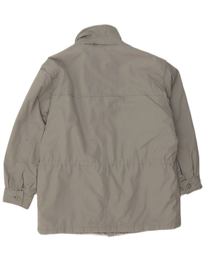 Giacca utilitaria vintage da uomo con cappuccio UK 40 grande grigia