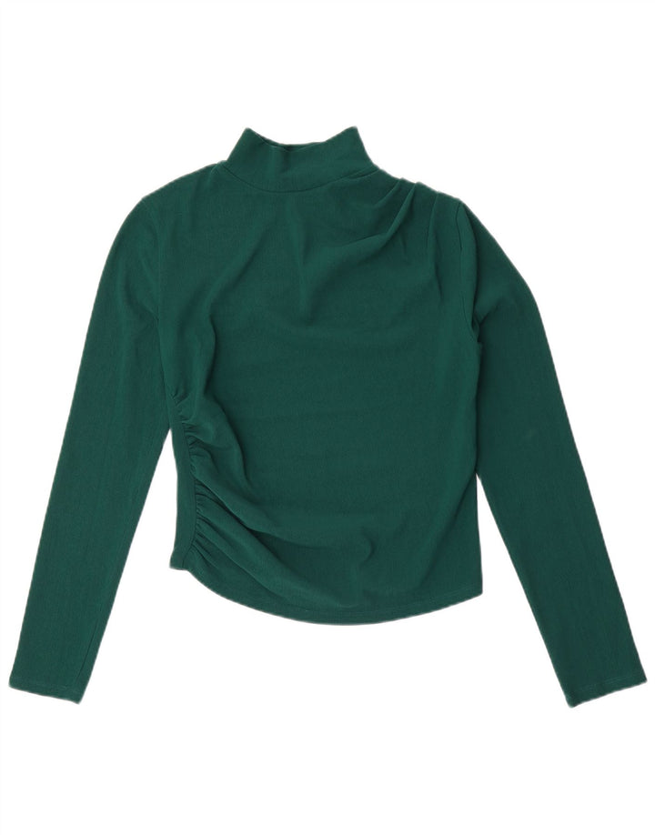 Top corto da donna Zara manica lunga UK 12 verde medio