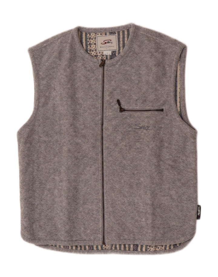 Gilet in pile da uomo Silvy UK 40 grande poliestere grigio