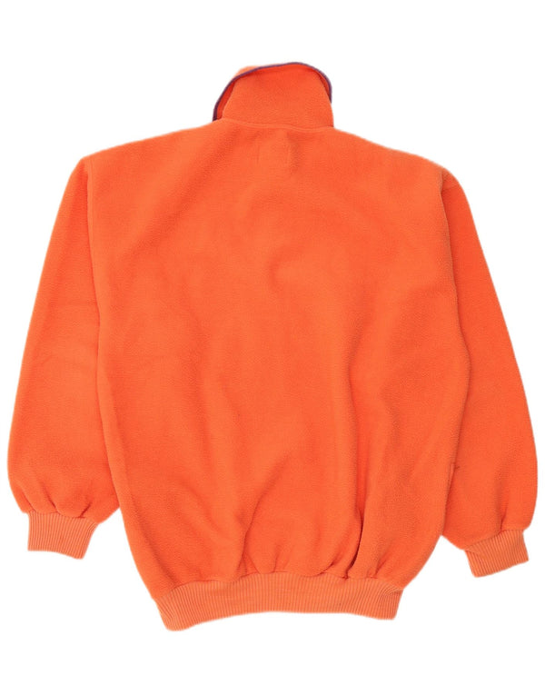 Maglione in pile da uomo vintage con collo alto, arancione medio, sportivo